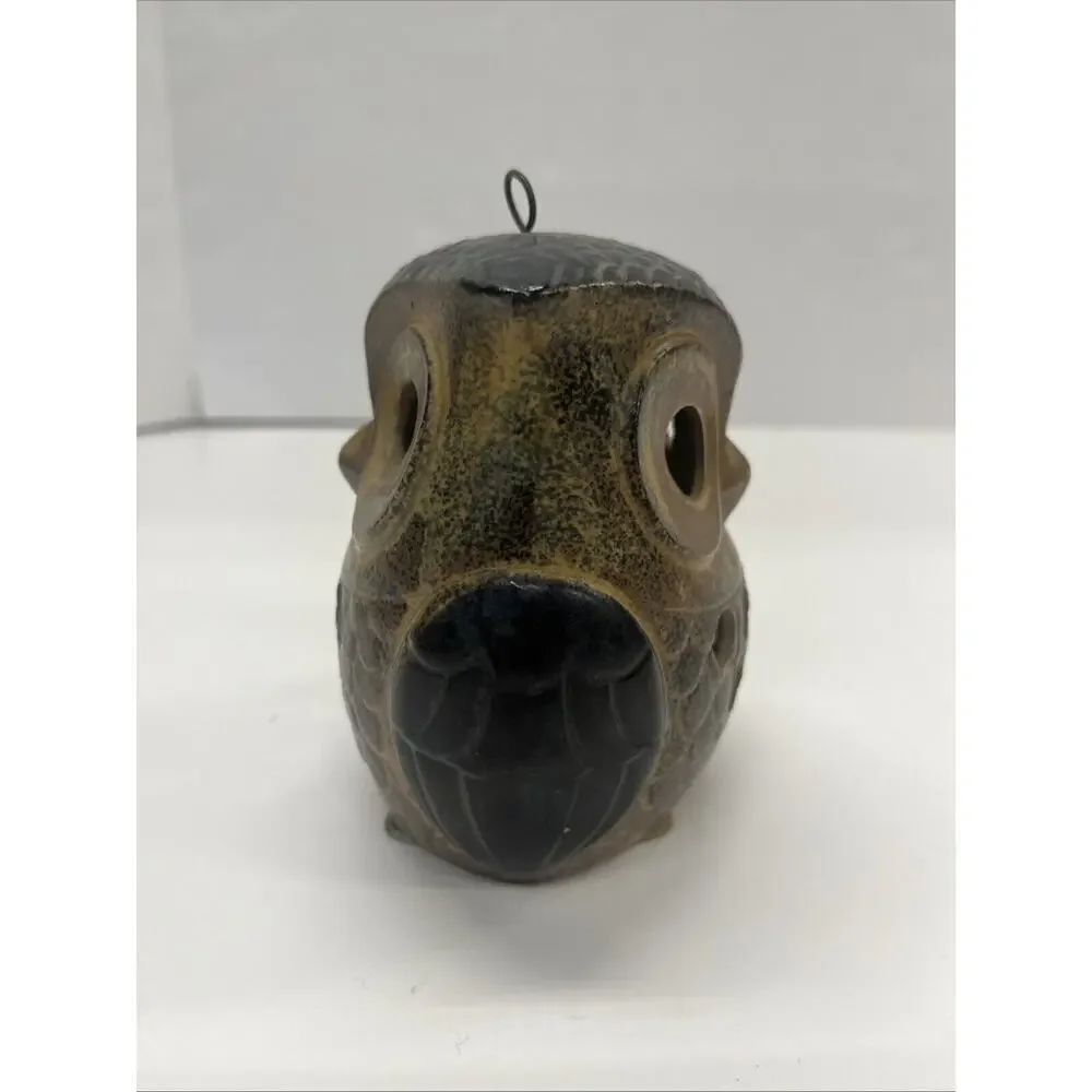 Vintage Hanging Sitting Hoot Owl Luminary Double Sided Candle Decor